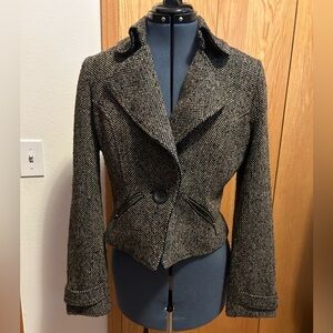 CAbi Black and tan Tweed Blazer